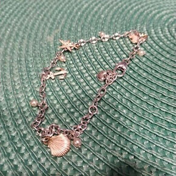 Rare Brighton Shell Starfish Fish Crab Charm Bracelet Adjustable Silver Gold - Picture 5 of 9